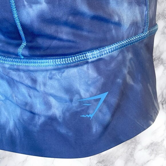 Gymshark Elevate Longline Sports Bra in Lakeside Blue Spray Dye - Picture 6 of 9